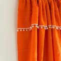 Retro gardin, orange m pompom