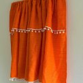 Retro gardin, orange m pompom