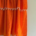 Retro gardin, orange m pompom