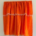 Retro gardin, orange m pompom