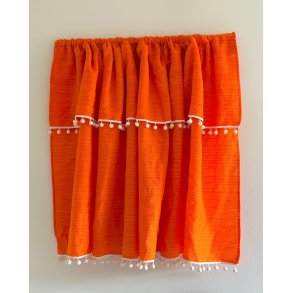 Retro gardin, orange m pompom