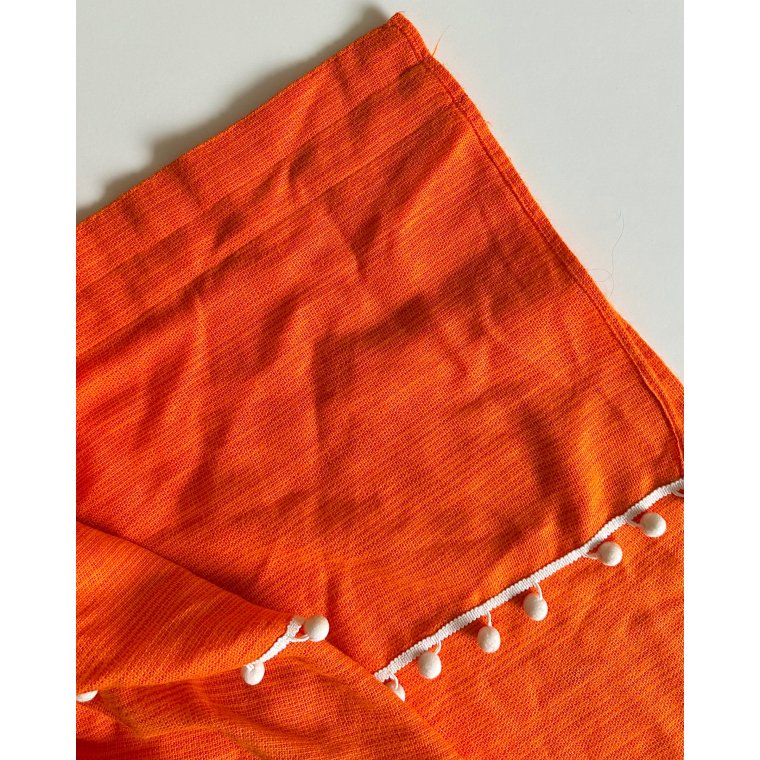 Retro gardin, orange m pompom