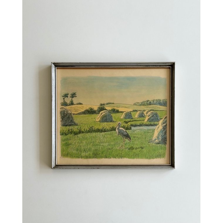 Johannes Larsen, stork p marken