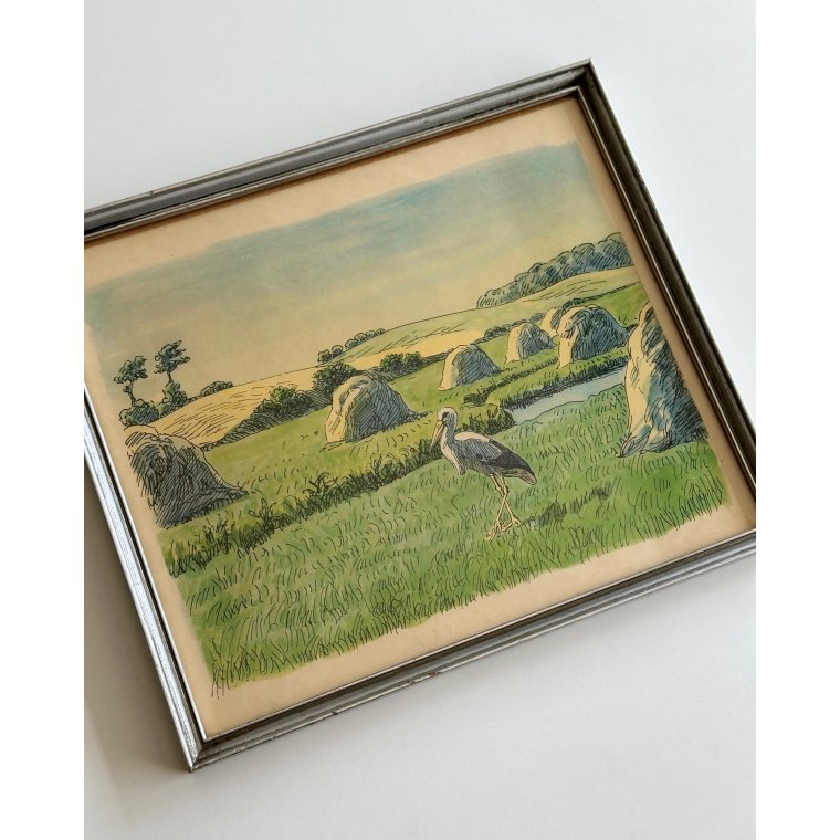 Johannes Larsen, stork p marken