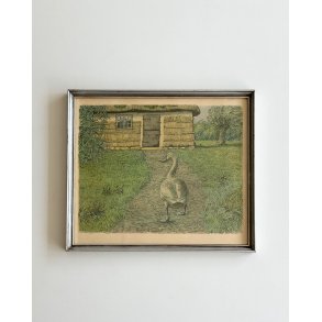 Johannes Larsen, swan and house