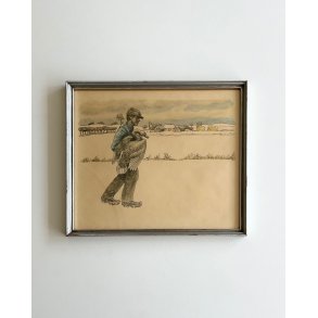 Johannes Larsen, man w swan