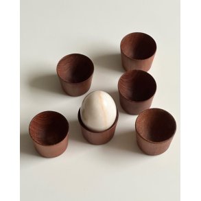 �ggeb�gre, teak, 6 stk samlet