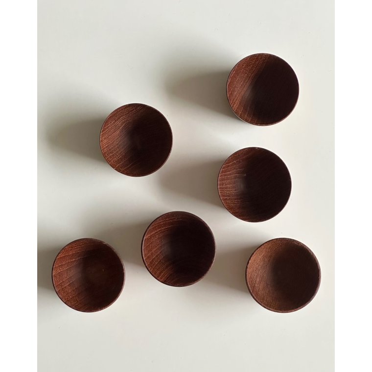 �ggeb�gre, teak, 6 stk samlet