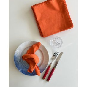 Orange stofservietter, 9 stk samlet