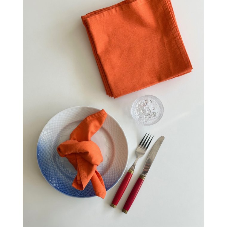 Orange stofservietter, 9 stk samlet