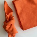 Orange fabric napkins, set of 9
