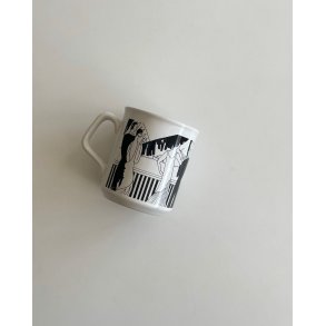 English mug, black/white