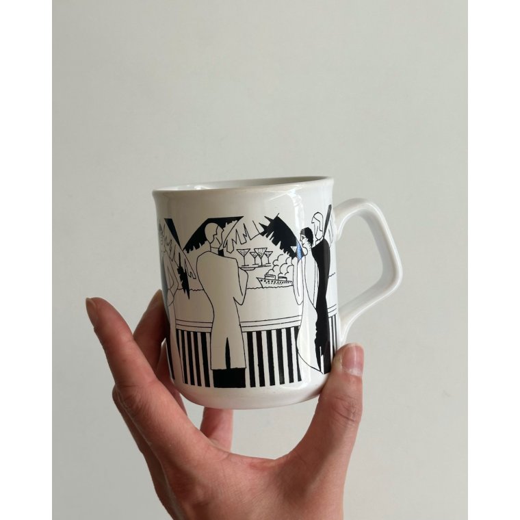 English mug, black/white