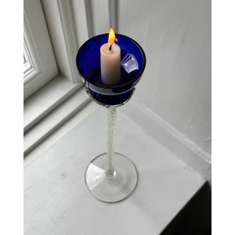 Hj glasstage, bl kumme og snoet stilk