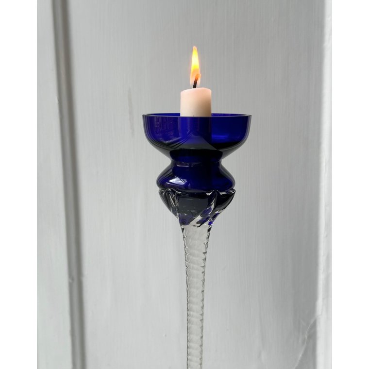 Hj glasstage, bl kumme og snoet stilk