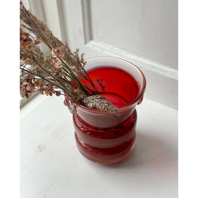 Red glass cup