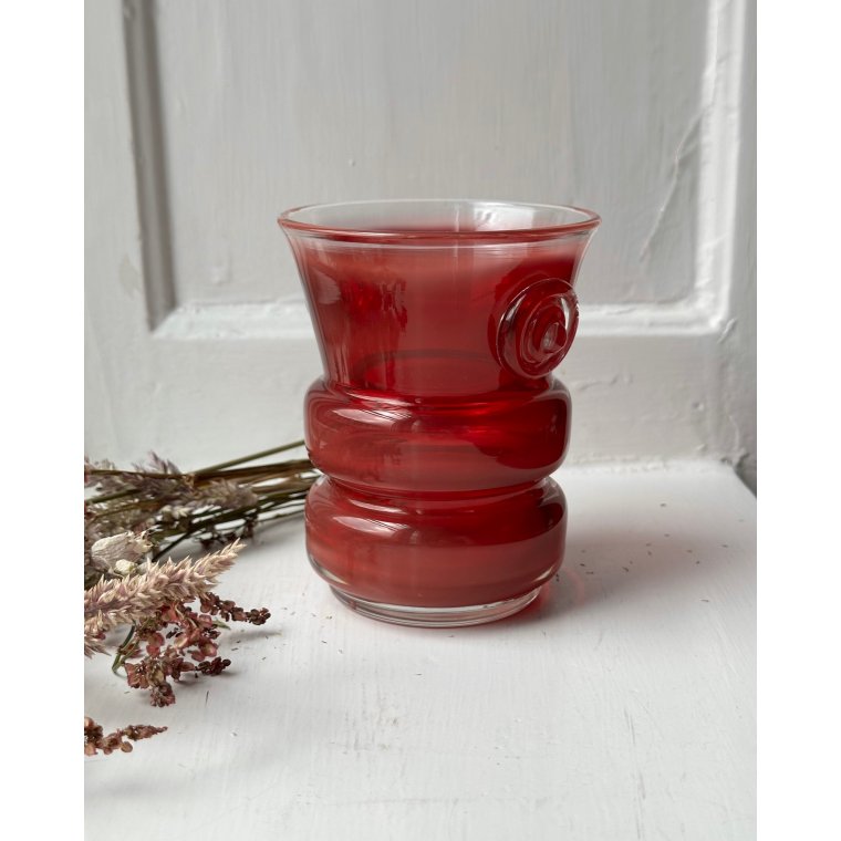 Red glass cup