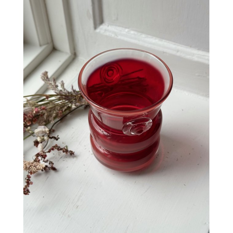 Red glass cup