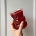 Red glass cup