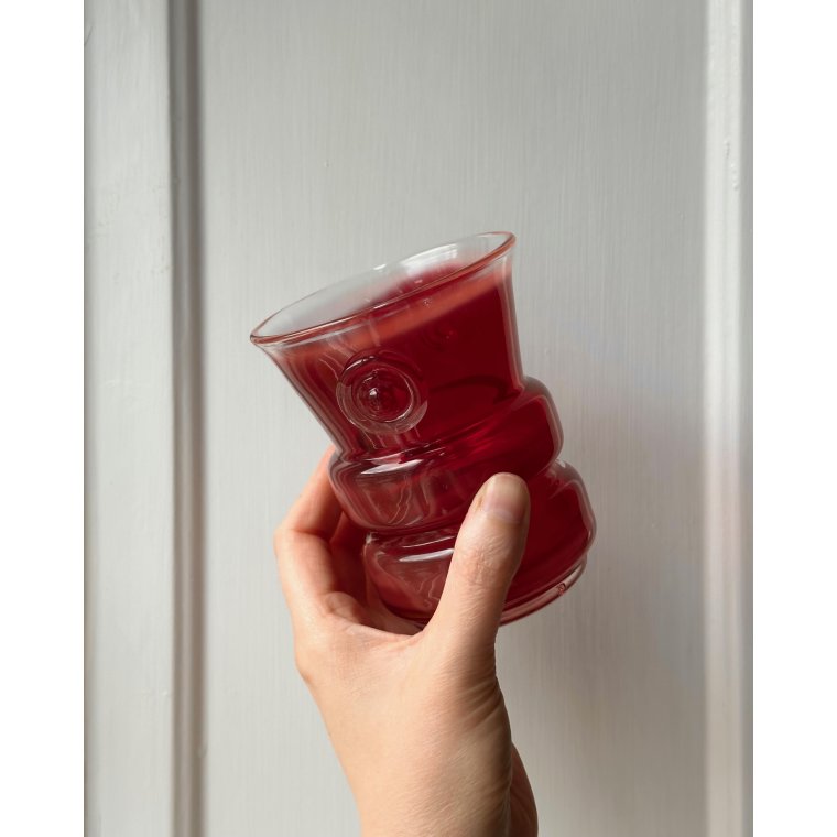 Red glass cup