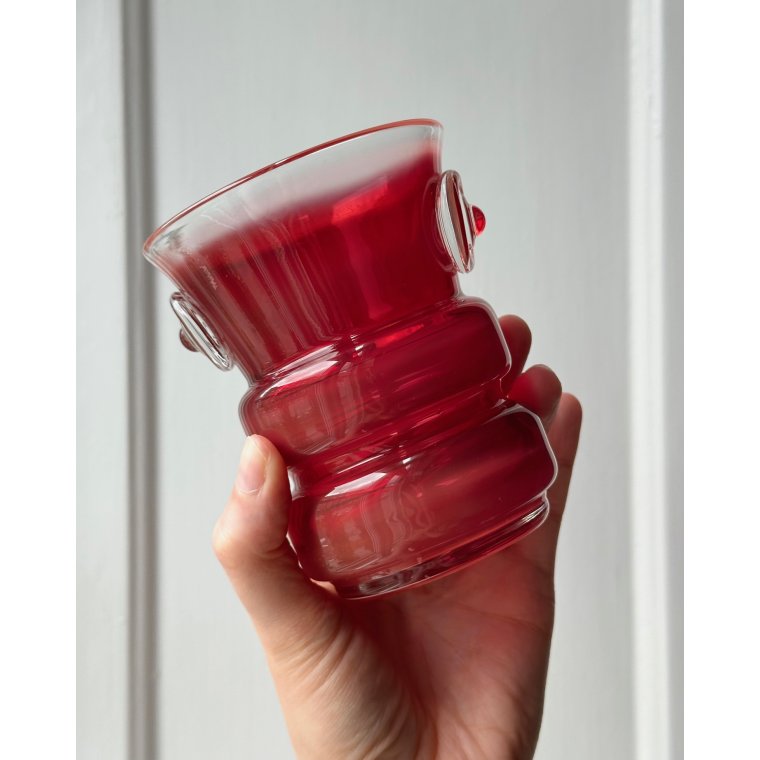 Red glass cup