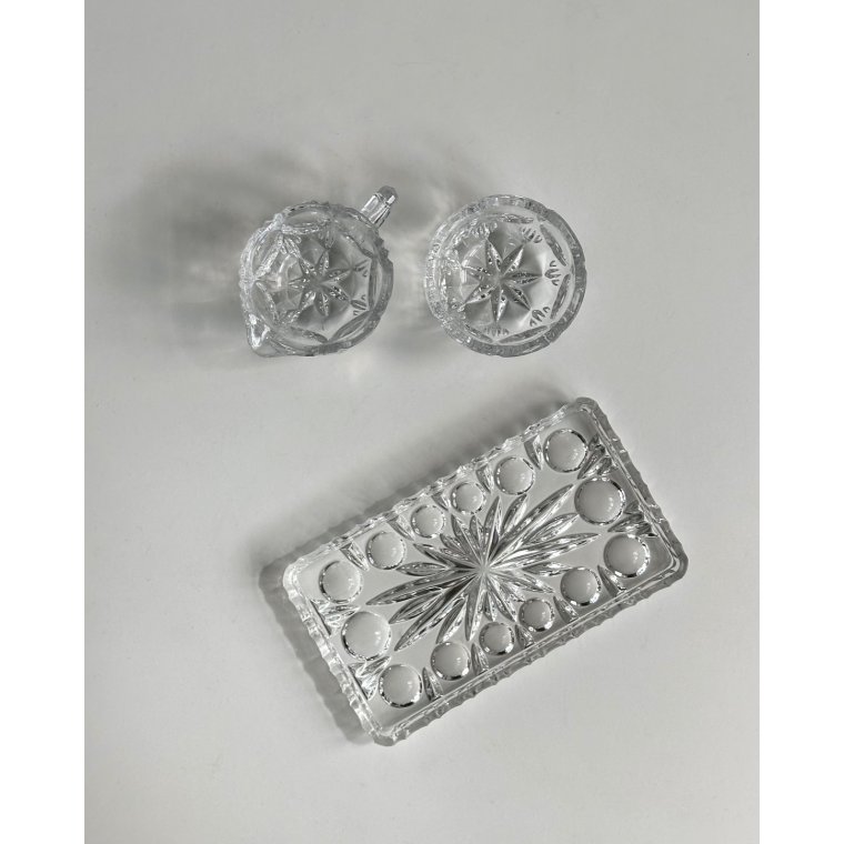 Sukker- og fldest p bakke, krystal, NB