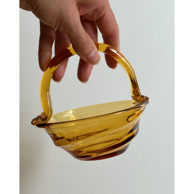 Amber glass dish