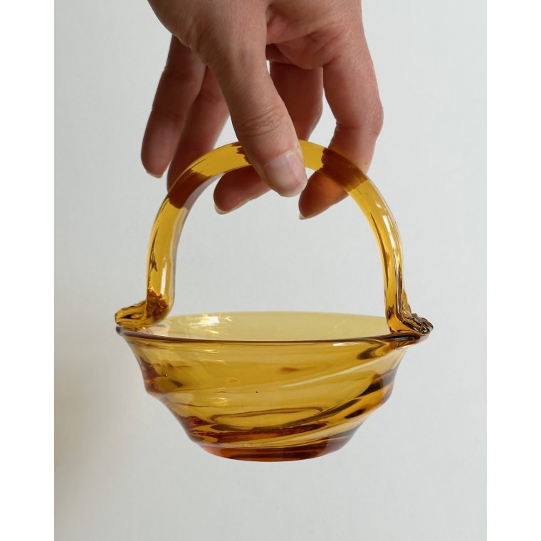 Amber glass dish