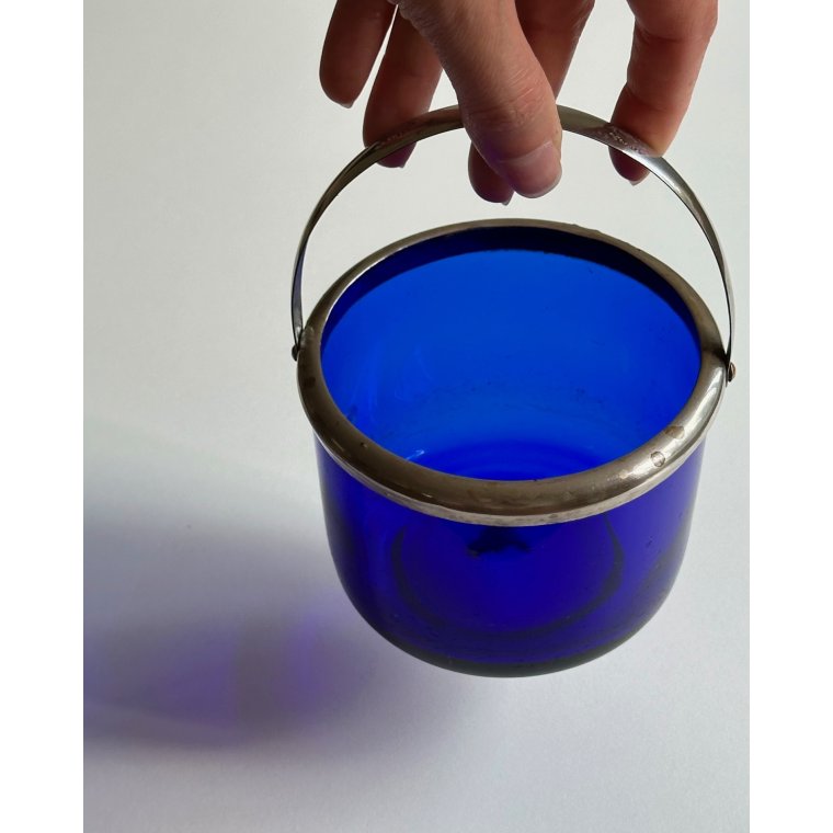 Antique candy bowl, cobalt blue