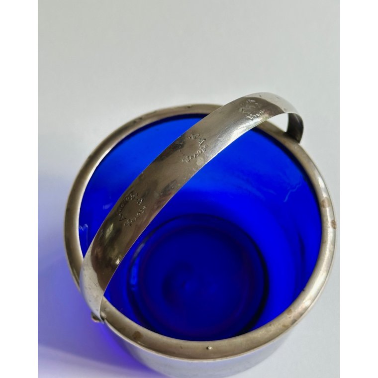 Antique candy bowl, cobalt blue