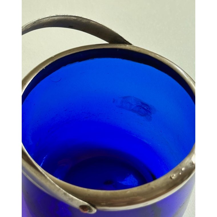Antique candy bowl, cobalt blue