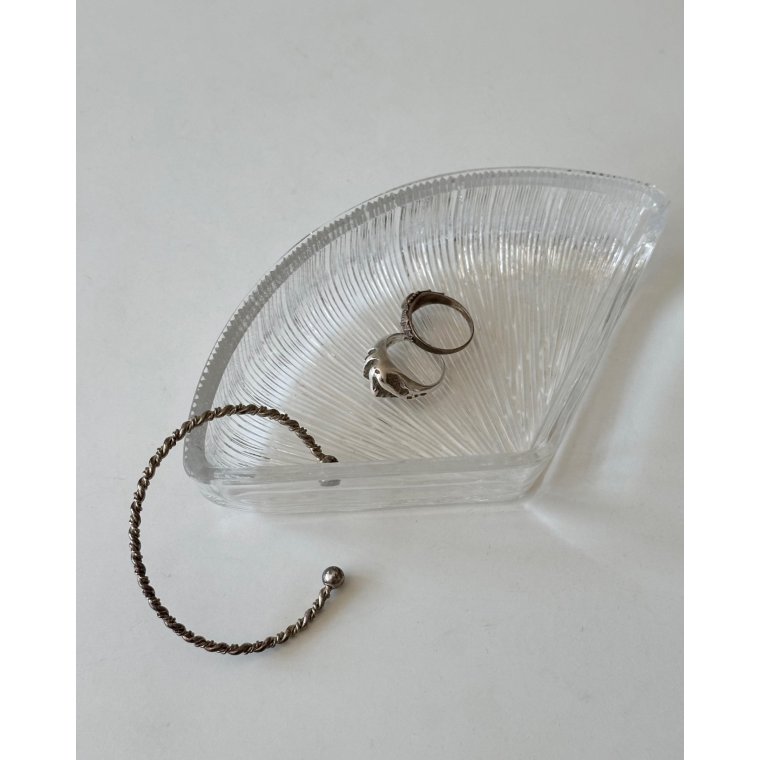 Small ruffled dish, pressed crystal