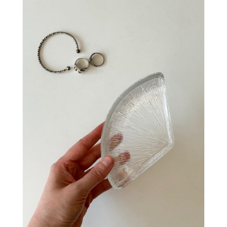 Small ruffled dish, pressed crystal