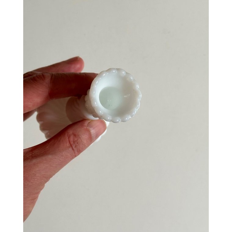 Minilysestage til juletr�slys, hvidt opalineglas