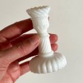 Minilysestage til juletr�slys, hvidt opalineglas