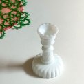 Minilysestage til juletr�slys, hvidt opalineglas