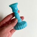 Minilysestage til juletr�slys, turkis opalineglas