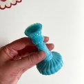 Minilysestage til juletr�slys, turkis opalineglas