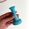 Minilysestage til juletr�slys, turkis opalineglas