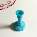 Minilysestage til juletr�slys, turkis opalineglas