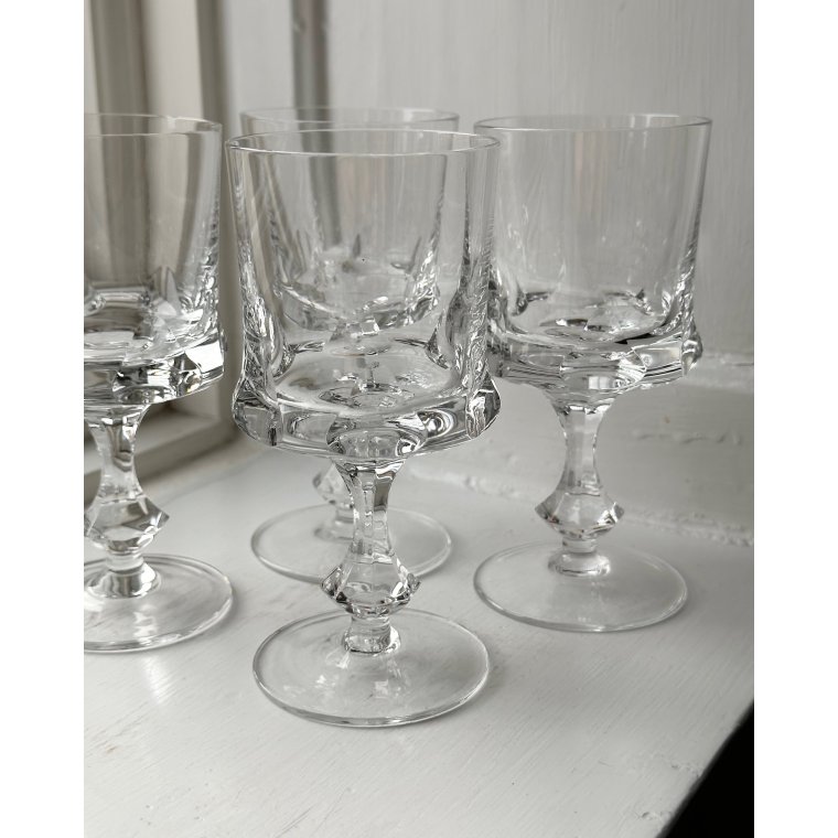 Vinglas, tunge krystalglas, 4 stk samlet