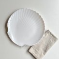 Muslingetallerken, hvid opalineglas, pr stk