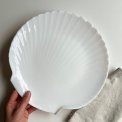 Muslingetallerken, hvid opalineglas, pr stk