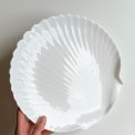 Muslingetallerken, hvid opalineglas, pr stk