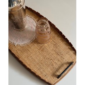 Vintage serving tray w wicker