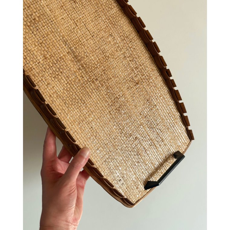 Vintage serveringbakke m flet