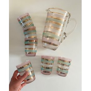 Vintage jug w 6 glasses