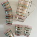 Vintage kande med 6 glas