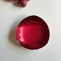 Silverplated dish w red enamel