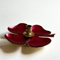 Clover candleholder with red enamel